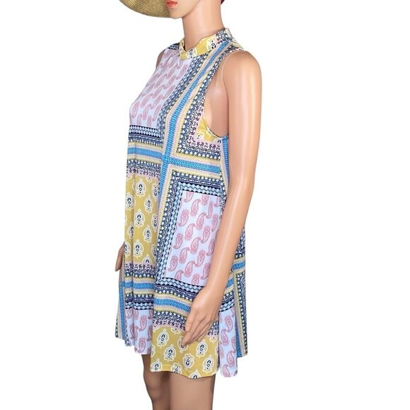 Signature Studio A Line Dress Sleeveless Knee Length Womens Size M Multi Pattern - Picture 2 of 5